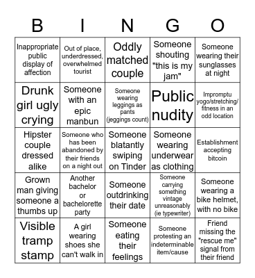 Judgement Bingo: Arti Sharma Bachelorette Edition Bingo Card