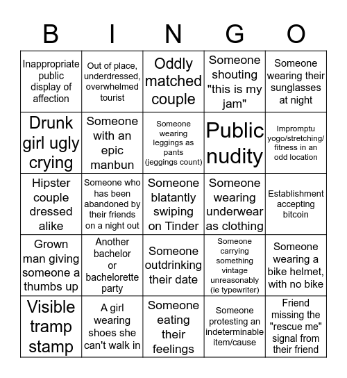 Judgement Bingo: Arti Sharma Bachelorette Edition Bingo Card