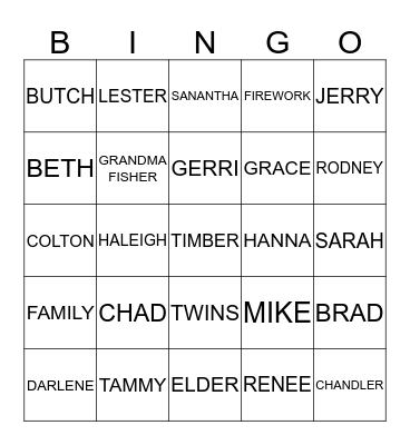 4TH Bingo Card