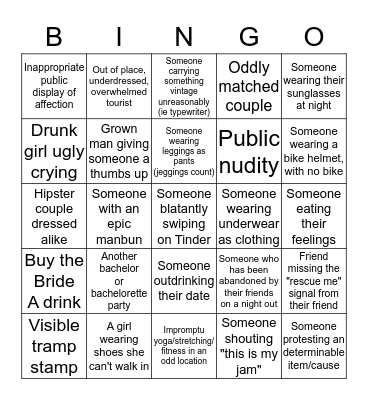 Judgement Bingo: Arti Sharma Bachelorette Edition Bingo Card