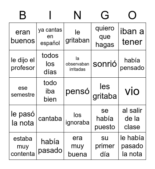 Laritza 3 Bingo Card