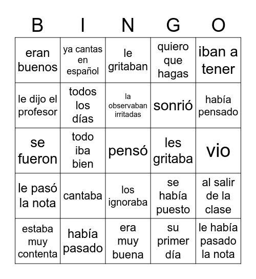 Laritza 3 Bingo Card