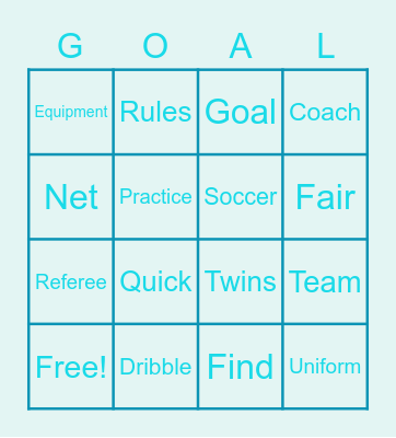 Goal Bingo Card