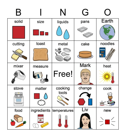 Mark Learns to Cook Bingo Card