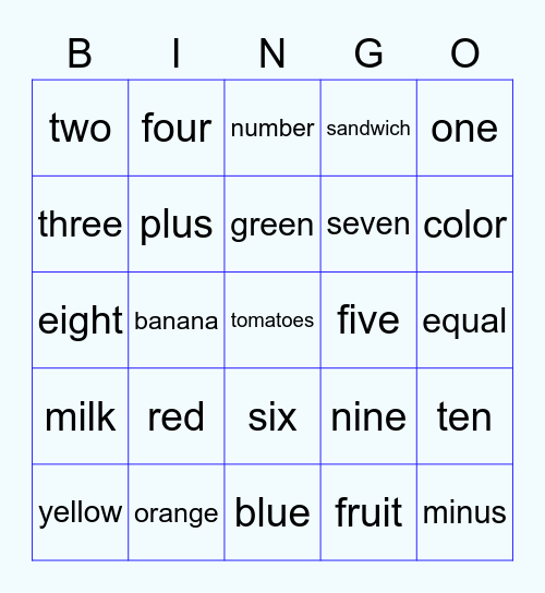 英文繪本教學：單字復習Bingo Card