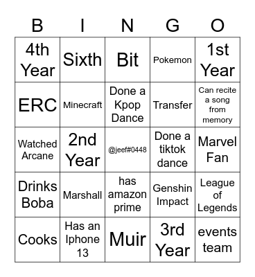 Bit-Byte Bingo Card