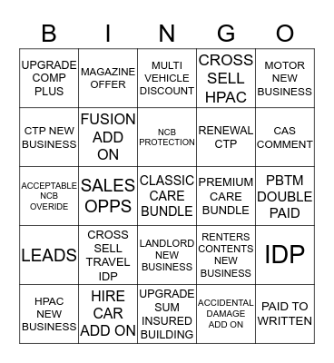 CITY LIMITS Bingo Card