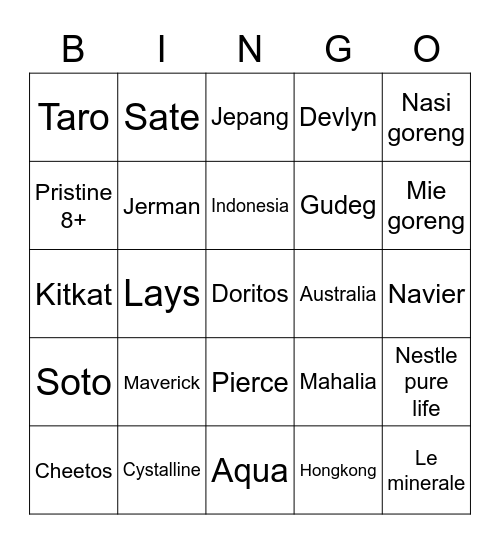 Bingo Impie ✨ Bingo Card