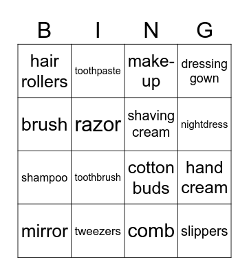 The nursing home Bingo Card