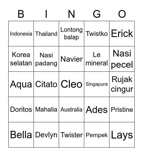 Iyon Punya Bingo Card