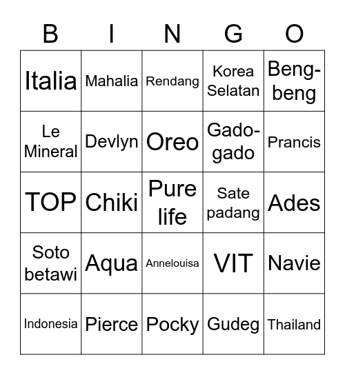 BINGO Card