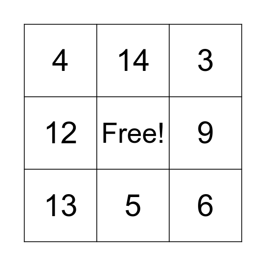 English class - BINGO Card