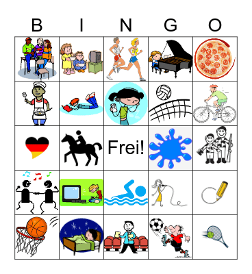 Was machst du in deiner Freizeit? Bingo Card