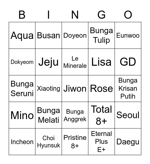 HEO JIWON Bingo Card