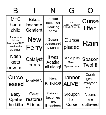 Skinner episode 12 Bingo Card