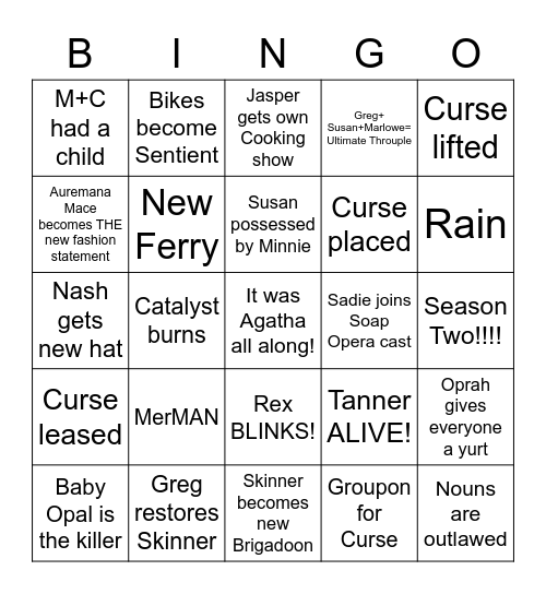 Skinner episode 12 Bingo Card