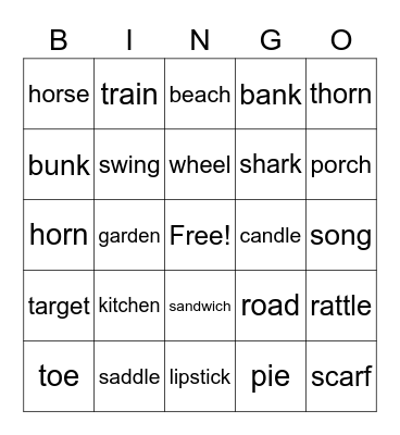 Wyatt's Bingo Card