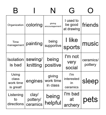 Connected Bingo B3 Bingo Card