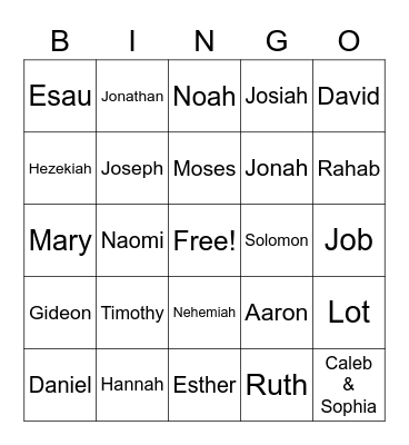 Family Worship Bingo Card