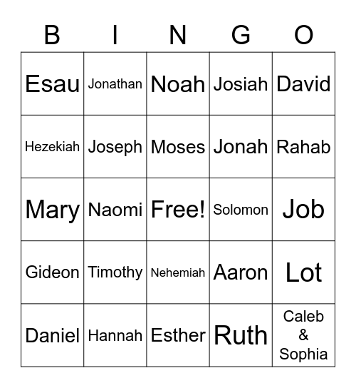 Family Worship Bingo Card