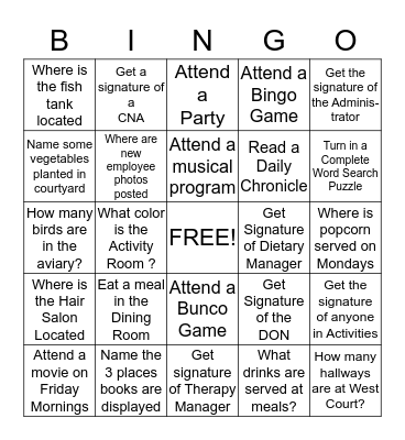 Welcome to Advocate Sherman West Court Bingo Card