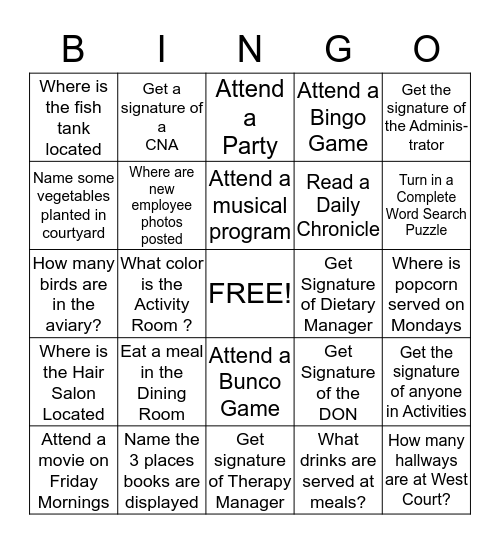 Welcome to Advocate Sherman West Court Bingo Card