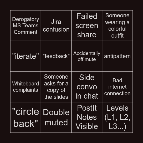 Coach Call BINGO Card