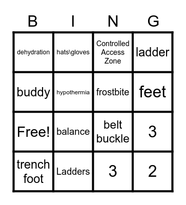 safety bingo Card