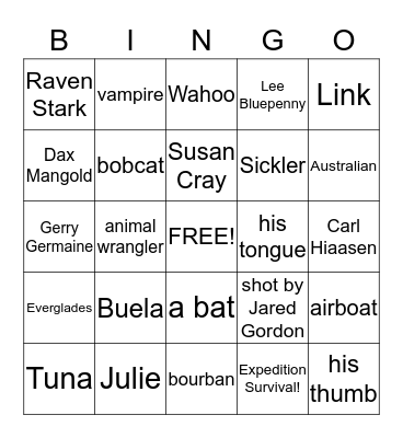 CHOMP Bingo Card