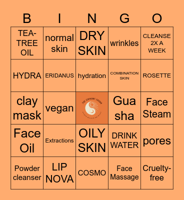 Skincare Bingo Night Bingo Card