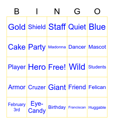 Cruzer's Birthday Bingo!! Bingo Card