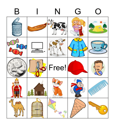 K Initial Bingo Card