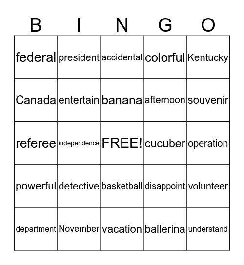 Motor Speech Bingo Card