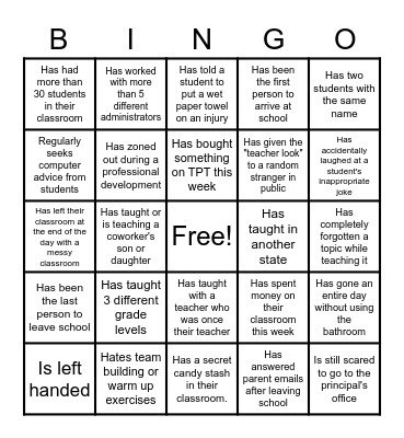 Teachers Gonna Teach! Bingo Card