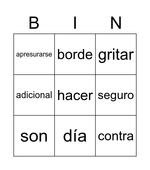 LECCION 17 DE SENDEROS Bingo Card