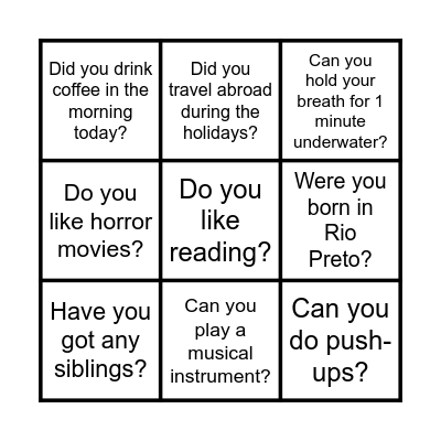 T3 Bingo Card