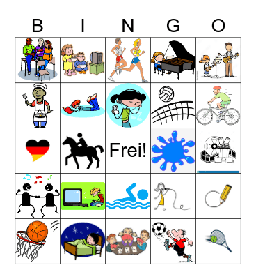 Was machst du in deiner Freizeit? Bingo Card
