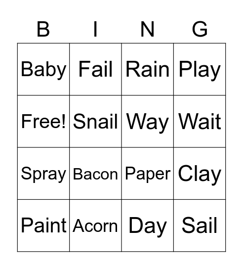 Long A Teams Bingo Card