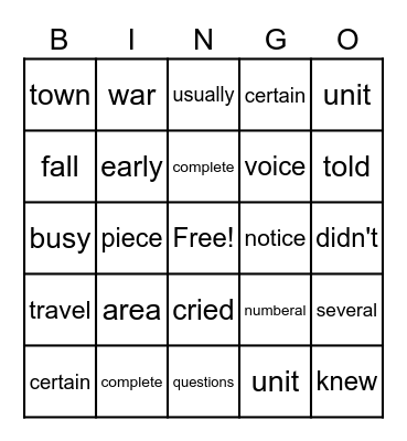 Azaria Bingo 1/27 Bingo Card