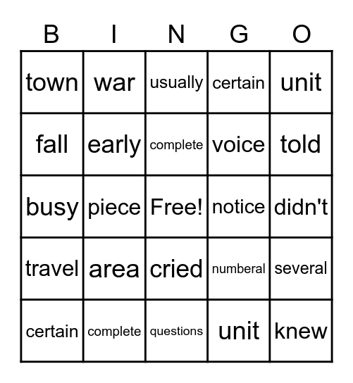 Azaria Bingo 1/27 Bingo Card