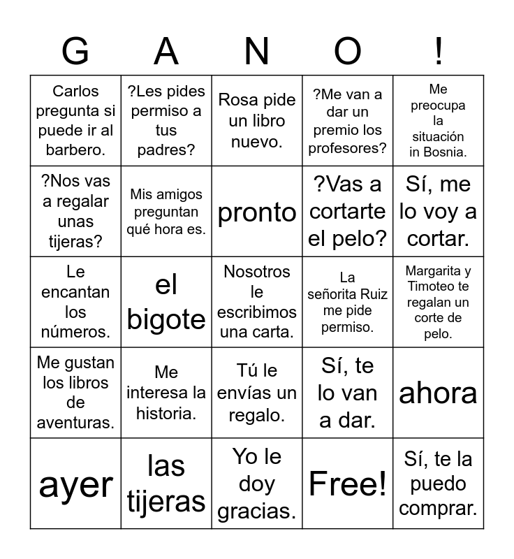 spanish-2-chapter-3-2-bingo-card