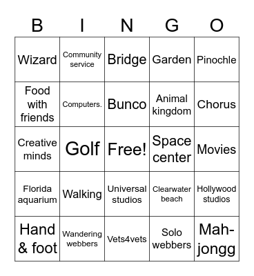 Loving Life Bingo Card