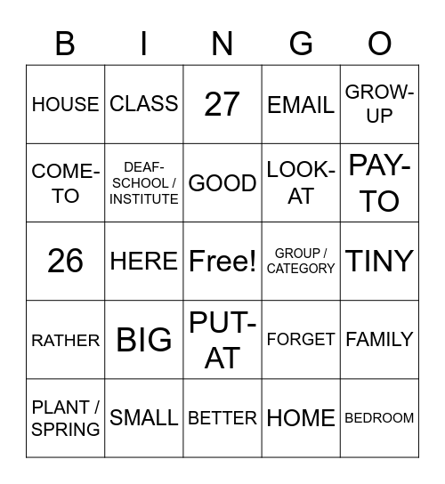 Chapter 3 Vocab Bingo Card