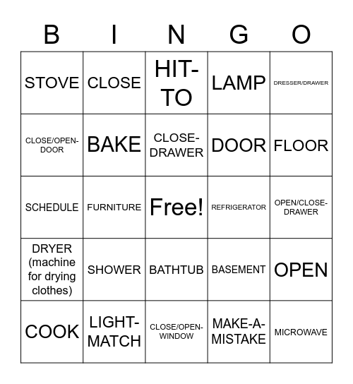 Chapter 9 Vocab Bingo Card