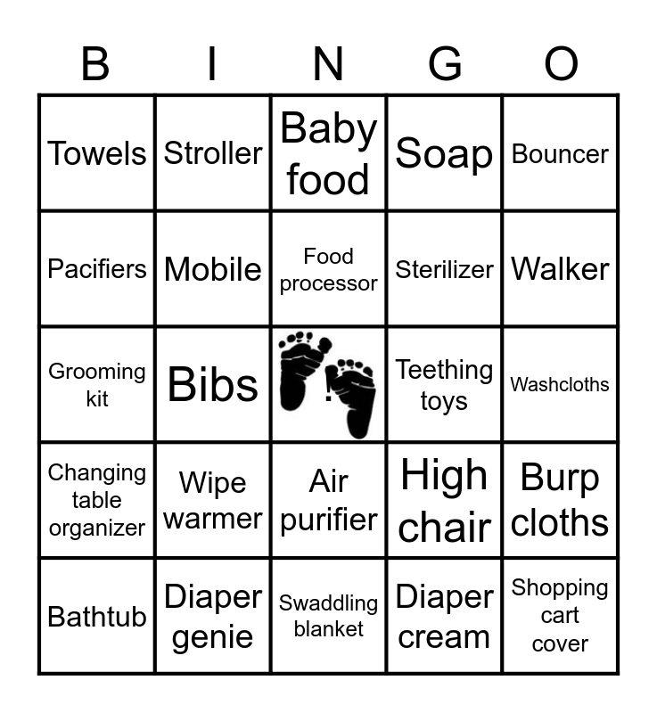 Baby Bingo Card