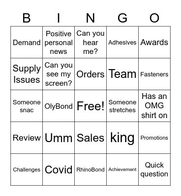 OMG BINGO Card