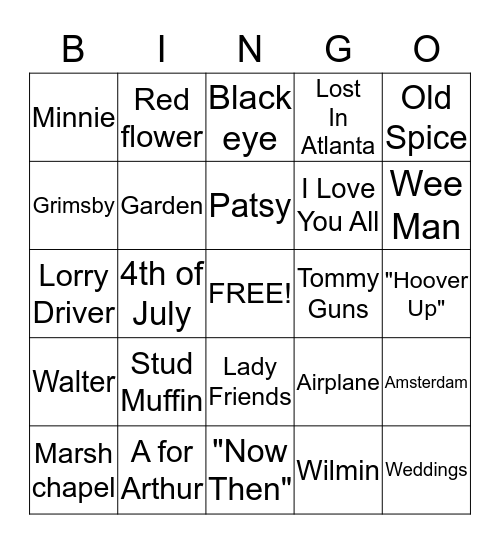 Arthur  Bingo Card