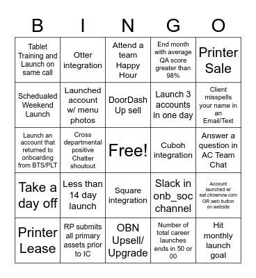 February AC Bingo Card
