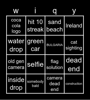 GEOGUESSR BINGO Card