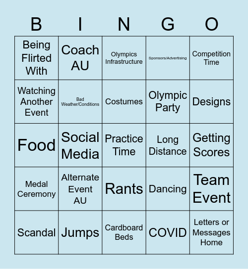 YOI OLYMPICS - BEIJING 2022 Bingo Card